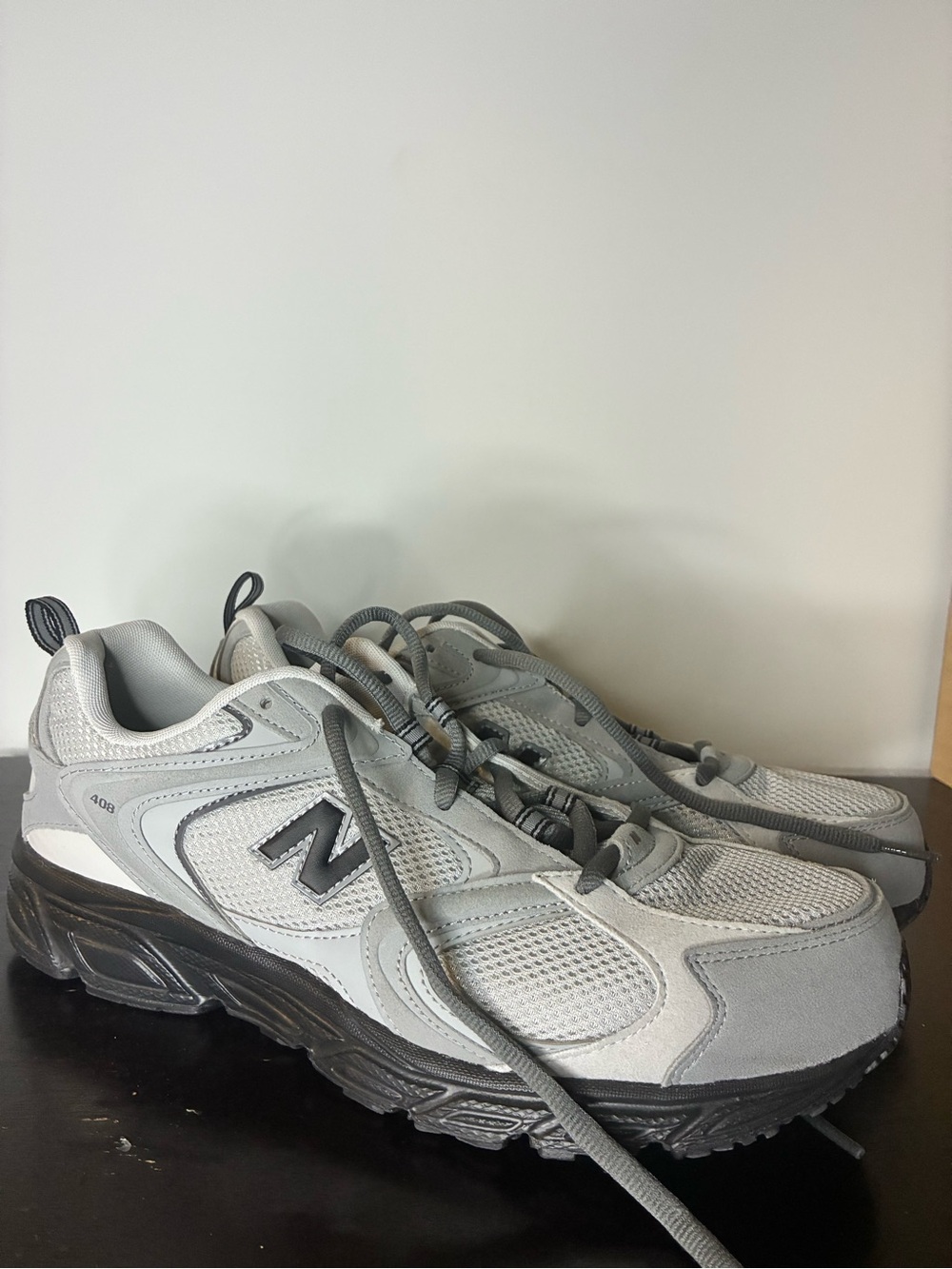 SIZE 12 New Balance 408 Mesh Lace-Up Low Top Sneaker Gray/Black